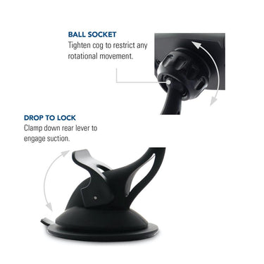 bonelk smartphone holder, suction mount (black)